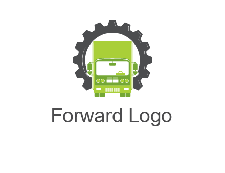construction truck in a gear icon
