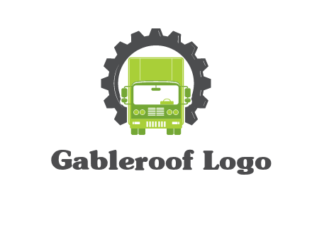 construction truck in a gear icon