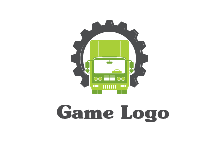 construction truck in a gear icon