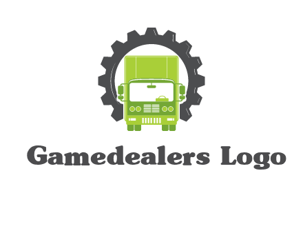 construction truck in a gear icon