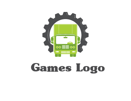 construction truck in a gear icon