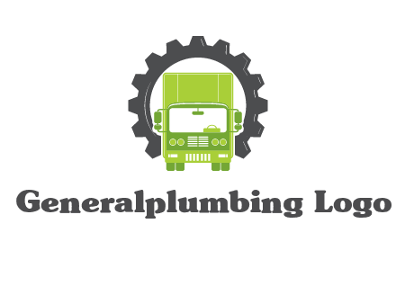construction truck in a gear icon
