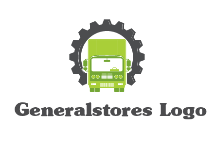 construction truck in a gear icon