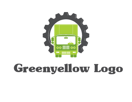 construction truck in a gear icon