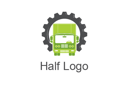 construction truck in a gear icon