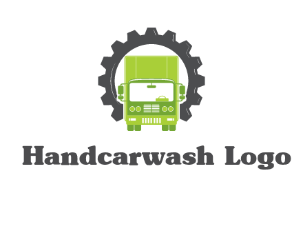 construction truck in a gear icon