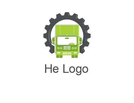 construction truck in a gear icon