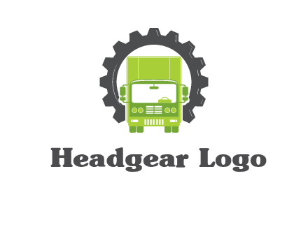 construction truck in a gear icon