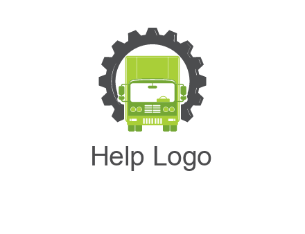 construction truck in a gear icon