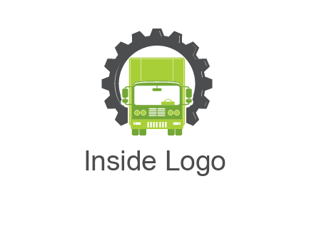construction truck in a gear icon