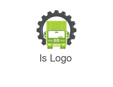 construction truck in a gear icon