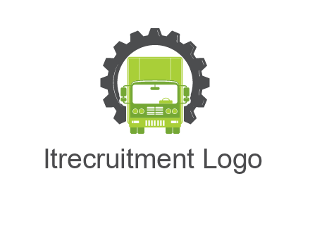 construction truck in a gear icon