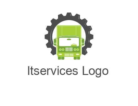 construction truck in a gear icon