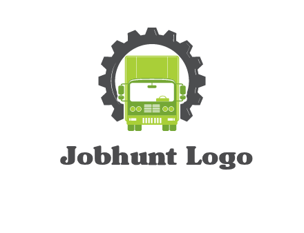 construction truck in a gear icon