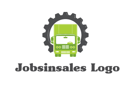 construction truck in a gear icon