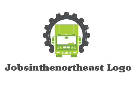 construction truck in a gear icon