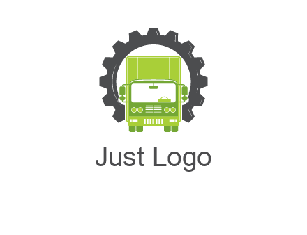 construction truck in a gear icon
