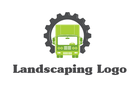 construction truck in a gear icon