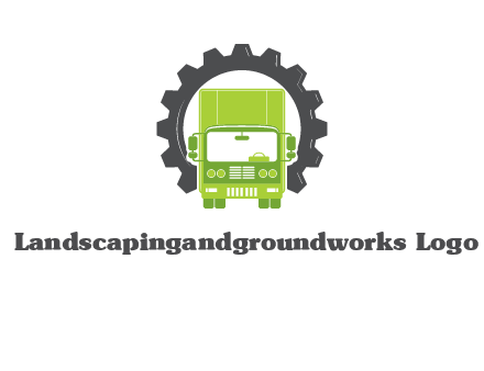 construction truck in a gear icon