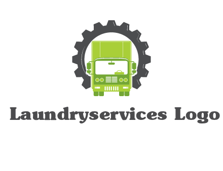 construction truck in a gear icon