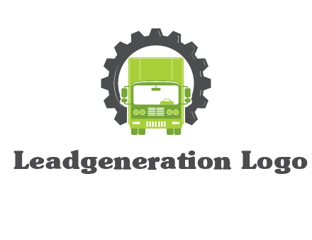 construction truck in a gear icon