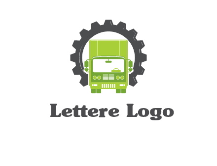 construction truck in a gear icon