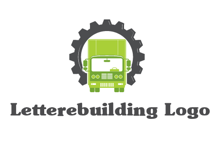 construction truck in a gear icon
