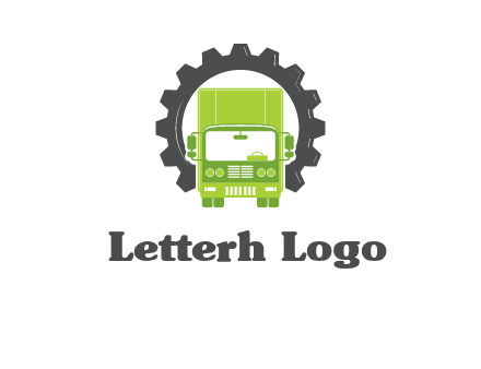construction truck in a gear icon