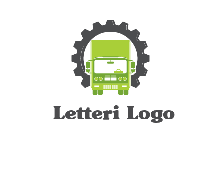 construction truck in a gear icon