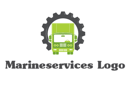 construction truck in a gear icon