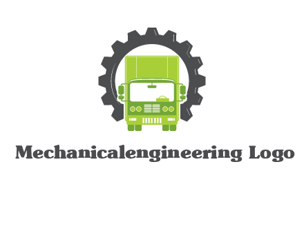 construction truck in a gear icon