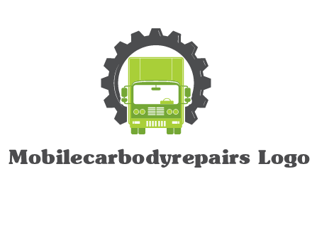 construction truck in a gear icon