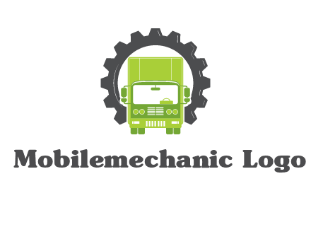 construction truck in a gear icon