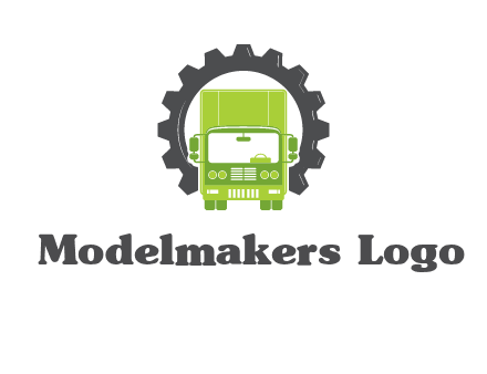 construction truck in a gear icon