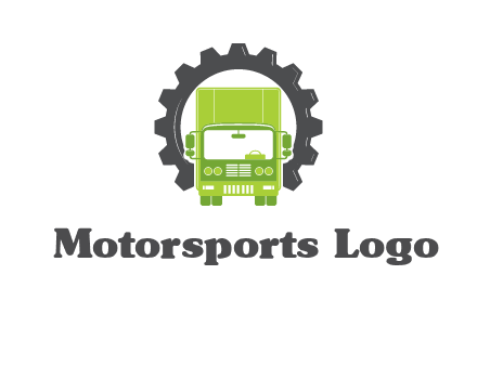 construction truck in a gear icon
