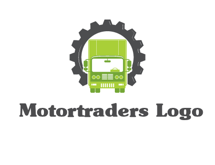 construction truck in a gear icon