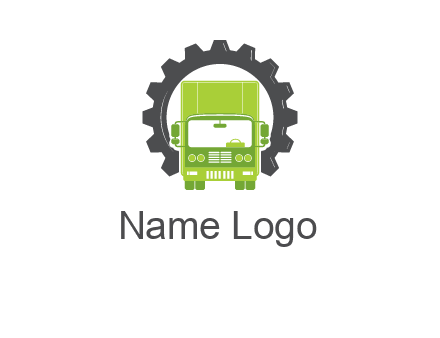 construction truck in a gear icon
