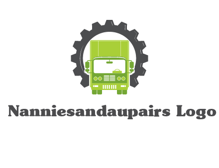 construction truck in a gear icon