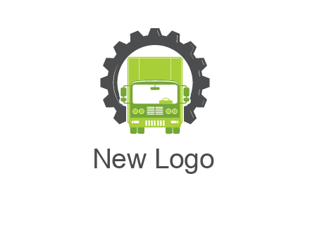 construction truck in a gear icon