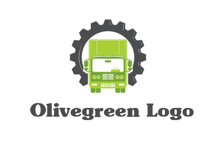 construction truck in a gear icon