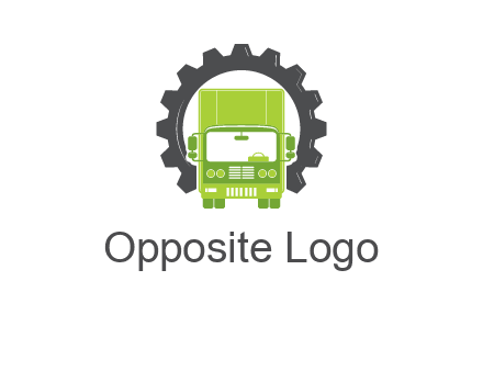 construction truck in a gear icon