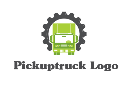 construction truck in a gear icon