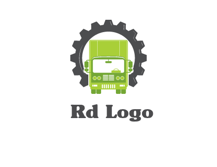 construction truck in a gear icon