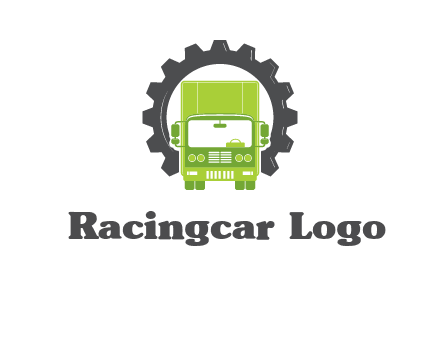construction truck in a gear icon