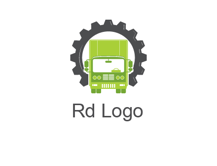 construction truck in a gear icon