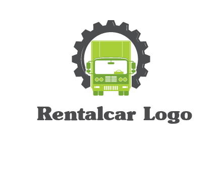 construction truck in a gear icon