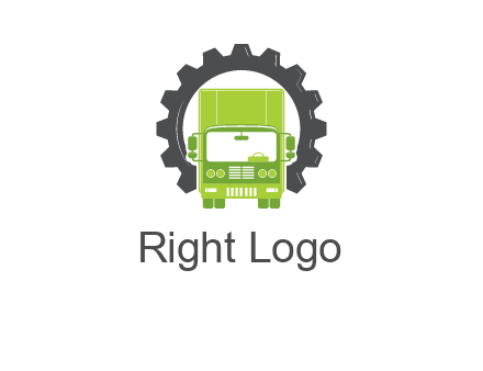 construction truck in a gear icon