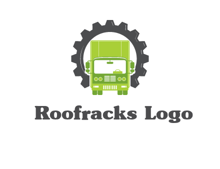 construction truck in a gear icon