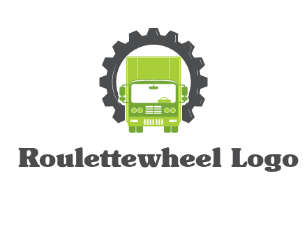 construction truck in a gear icon