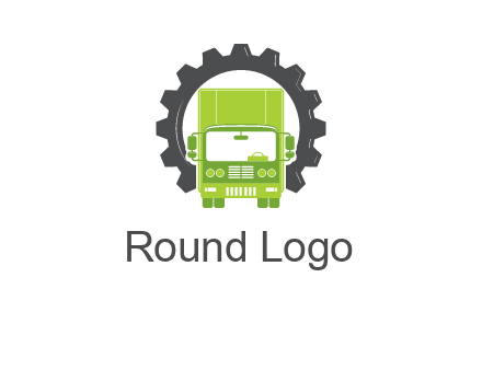 construction truck in a gear icon